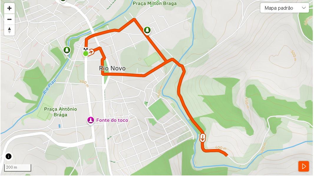 Mapa da caminhada de 3,5 km do Treinão THM no Strava